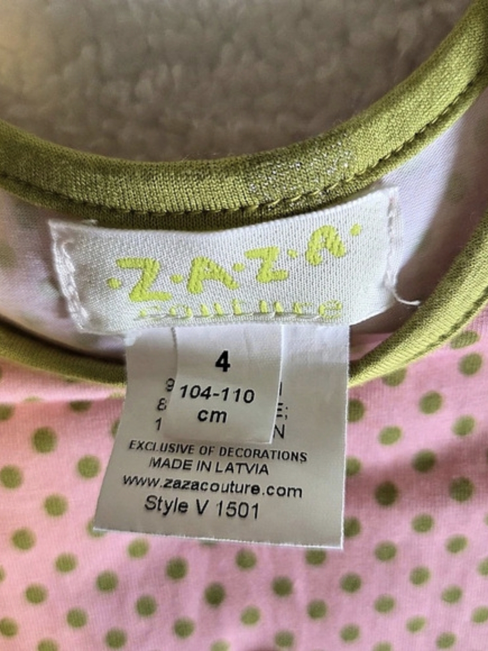 Zaza Couture Style V 1501 Girls Pink Polka Dot Dress Size 4 - Picture 3 of 5